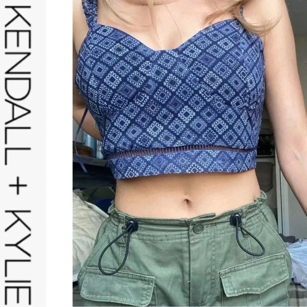 Kendall & Kylie Ruffled Cropped Tank Top - NWT